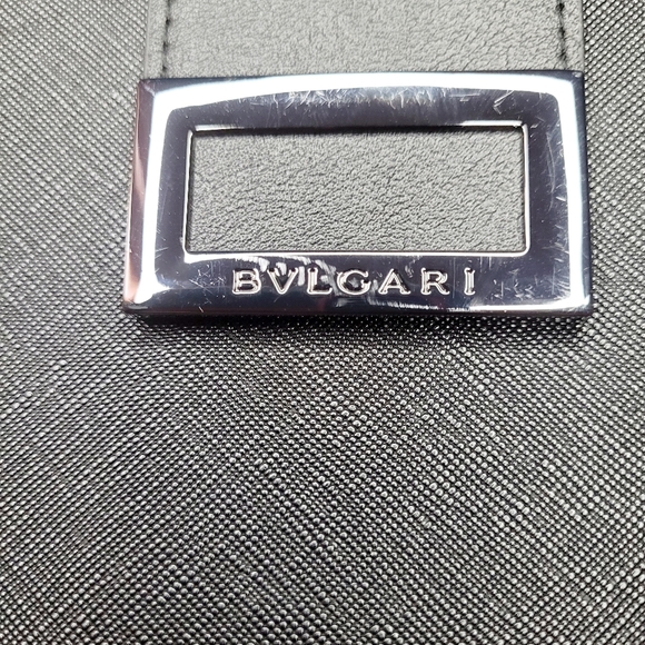 BVLGARI Zipper Pouch Clutch 11" by 9" Black Classy Cute Makeup Pouch Travel - Picture 2 of 6